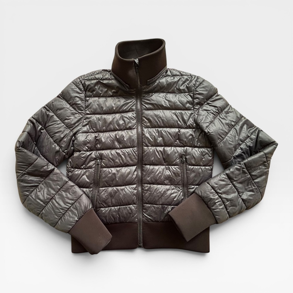 Zara Quilted Black Mock Neck Puffer Jacket Size XS